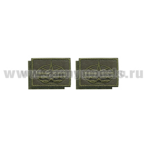 Нашивки вышит. ВКС (нов/обр, оливк.) петличные эмблемы на липучке