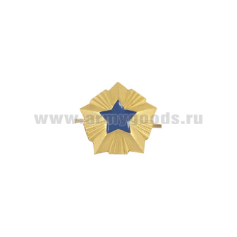 Звезда на погоны мет. 13 мм Ространснадзор (зол. с синей эмалью)