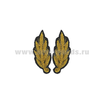 Орнамент канит. (золото 3%) на воротник Росгвардия генеральский на офисную куртку (фон черный)